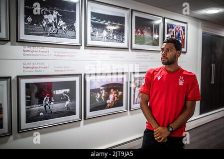 Nottingham, UK. 28th Aug, 2022. Nottingham Forest sign Renan Lodi on loan from Atlético de Madrid in Nottingham, United Kingdom on 8/28/2022. (Photo by Ritchie Sumpter/News Images/Sipa USA) Credit: Sipa USA/Alamy Live News Stock Photo