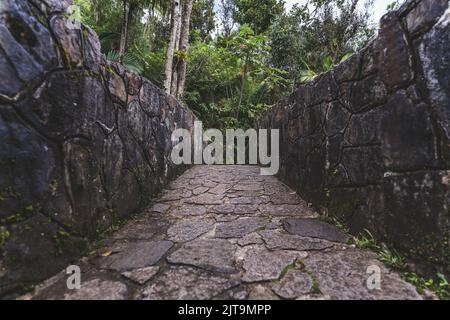 Stone bridge at Abandon Bano Grande Swim area in El Yunque National Forest, Puerto Rico Stock Photo