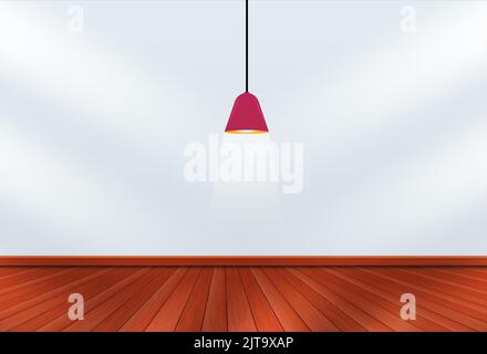 An image of an empty room with a lamp, Stock Photo
