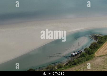 Aerial view of coast around Ireland Stock Photo