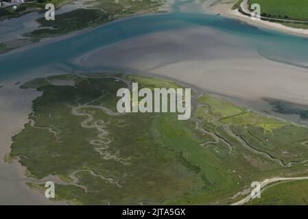 Aerial view of coast around Ireland Stock Photo