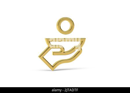 Golden 3d poverty icon isolated on white background - 3d render Stock Photo