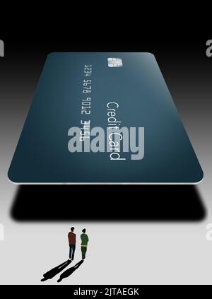 Here is a generic mock credit card with a modern design with text space, copy area in a 3-d illustration. Stock Photo