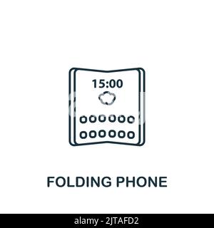 Folding Phone icon. Line simple icon for templates, web design and infographics Stock Vector