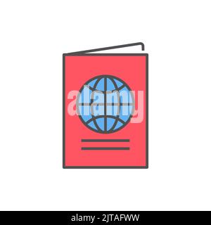Passport Related Vector Filled Outline Icon Stock Vector