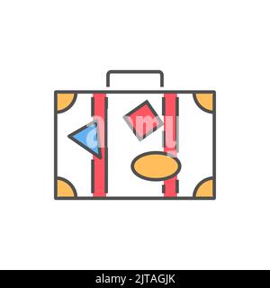Suitcase Related Vector Filled Outline Icon Stock Vector