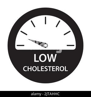 Low cholesterol icon vector heart care cardiology sign dietary low-cal food products for graphic design, logo, web site, social media, mobile app, ui Stock Vector