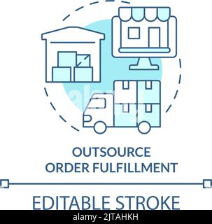 Outsource order fulfillment turquoise concept icon Stock Vector