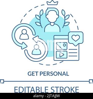 Get personal turquoise concept icon Stock Vector