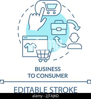 Consumer to business turquoise concept icon Stock Vector Image & Art ...