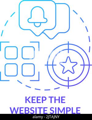 Keep website simple blue gradient concept icon Stock Vector