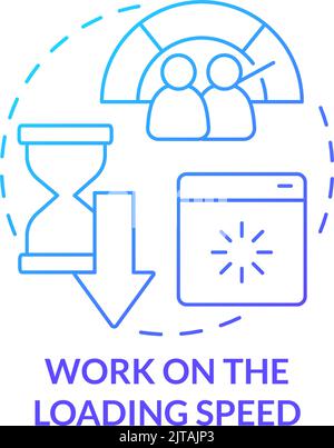 Work on loading speed blue gradient concept icon Stock Vector