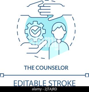 Counselor turquoise concept icon Stock Vector