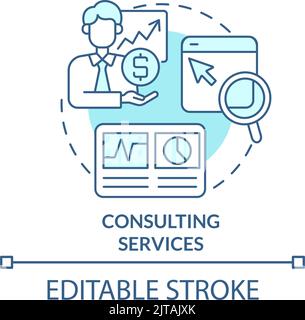 Consulting services turquoise concept icon Stock Vector