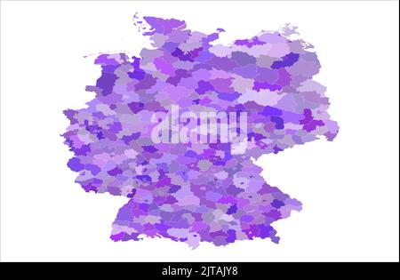 Germany Administrative area vector map illustration , germany map , Stock Vector
