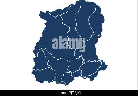 Sikkim India Vector map illustration with vehicle road map , Sikkim vehicle road map Stock Vector
