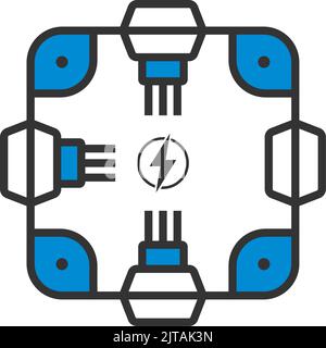 Electrical Junction Box Icon. Editable Bold Outline With Color Fill Design. Vector Illustration. Stock Vector