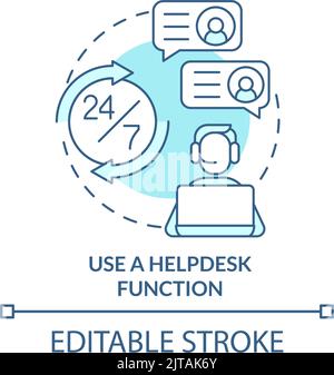 Use helpdesk function turquoise concept icon Stock Vector