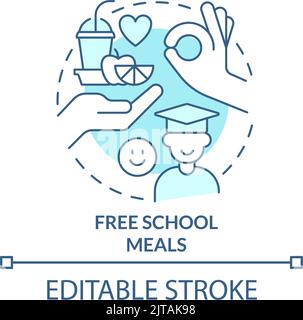 Free school meals turquoise concept icon Stock Vector