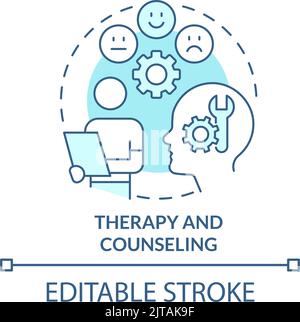 Therapy and counseling turquoise concept icon Stock Vector