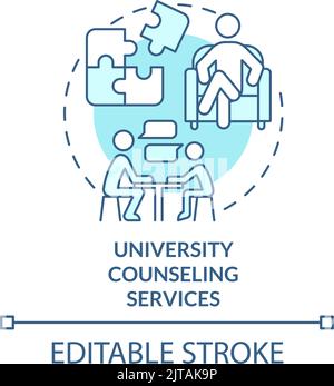 University counseling services turquoise concept icon Stock Vector