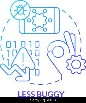 Less buggy blue gradient concept icon Stock Vector