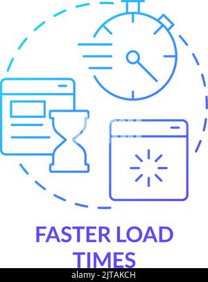 Faster load times blue gradient concept icon Stock Vector