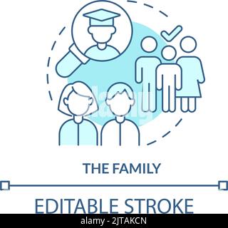 Family turquoise concept icon Stock Vector