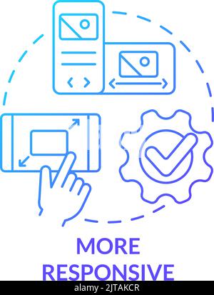 More responsive blue gradient concept icon Stock Vector