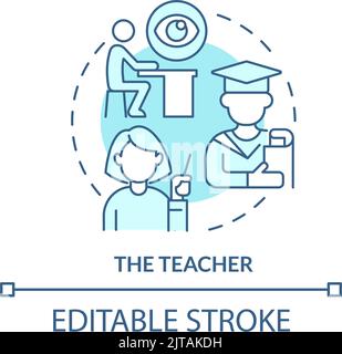 Teacher turquoise concept icon Stock Vector