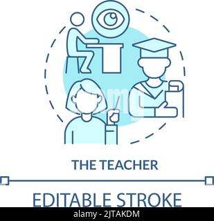 Teacher turquoise concept icon Stock Vector