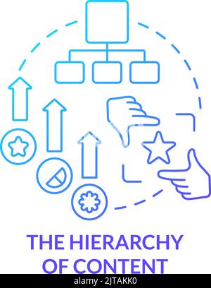 Hierarchy of content blue gradient concept icon Stock Vector