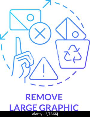 Remove large graphic blue gradient concept icon Stock Vector