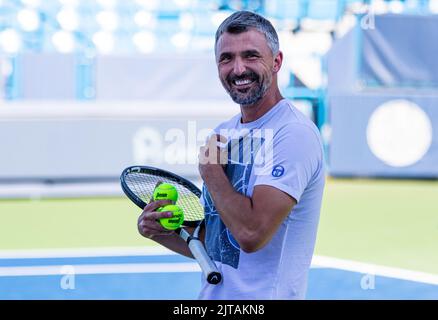 Cincinnati, USA. 09th Aug, 2019. NOVAK DJOKOVIC (SRB) training with Goran Ivanisevic during Western and Southern Open Cincinnaty USA 2019 Credit: Independent Photo Agency/Alamy Live News Stock Photo