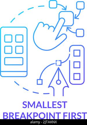 Smallest breakpoint first blue gradient concept icon Stock Vector