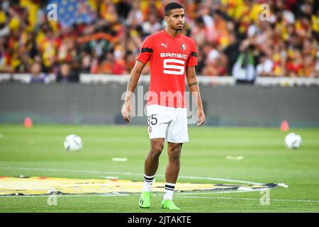 Noah FRANCOISE of Rennes during the French championship Ligue 1 football match between RC Lens and Stade Rennais (Rennes) on August 27, 2022 at Bollaert-Delelis stadium in Lens, France - Photo Matthieu Mirville / DPPI Stock Photo
