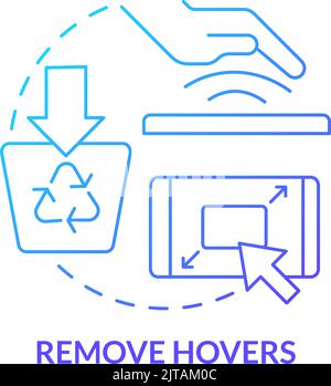 Remove hovers blue gradient concept icon Stock Vector