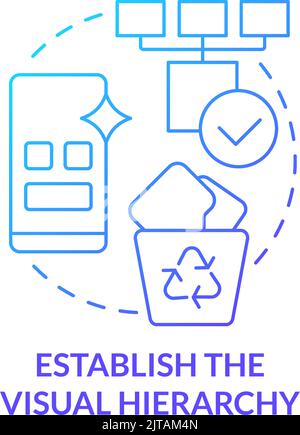 visual hierarchy ux ui design line icon vector illustration Stock ...