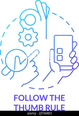 Follow thumb rule blue gradient concept icon Stock Vector