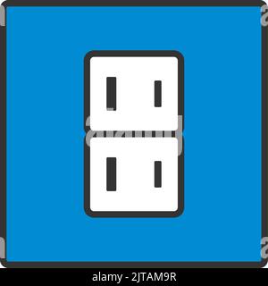 Japan Electrical Socket Icon. Editable Bold Outline With Color Fill ...