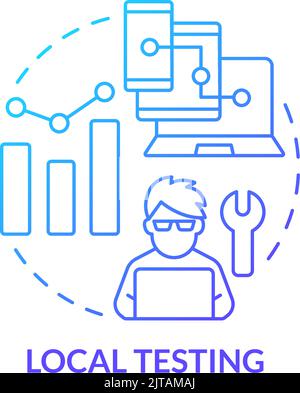 Local testing blue gradient concept icon Stock Vector