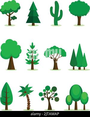 trees - vector set Stock Vector Image & Art - Alamy
