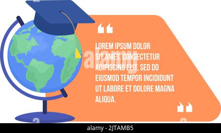 International education quote textbox with flat object Stock Vector