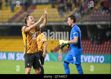 Supporters of Como 1907 during the Serie B match between Benevento Calcio  and Como 1907 at Stadio Vigorito, Benevento, Italy on March 11, 2023. Photo  by Nicola Ianuale Stock Photo - Alamy