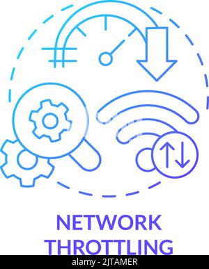 Network throttling blue gradient concept icon Stock Vector