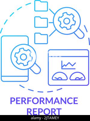 Performance report blue gradient concept icon Stock Vector