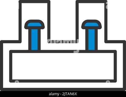 Electrical Connection Terminal Icon. Editable Bold Outline With Color Fill Design. Vector Illustration. Stock Vector
