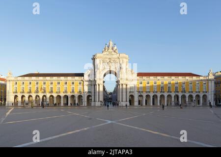 Arco da Rua Augusta or Augusta Street Arch, Commerce Square, Praca do Comercio, Lisbon, Portugal Stock Photo