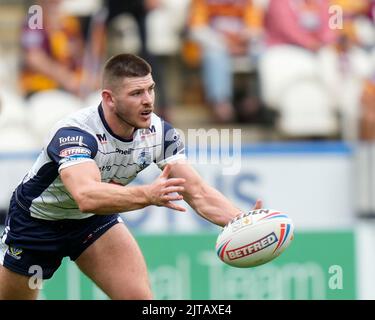 Danny Walker #16 of Warrington Wolves makes a break during the Rugby ...