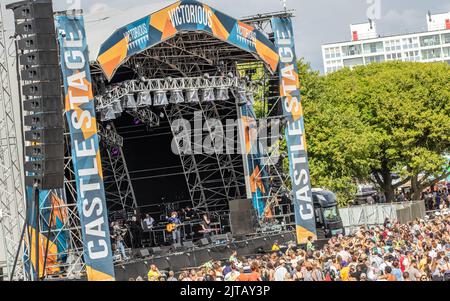 Southsea Common. UK, 28 August 2022. Dylan John Thomas performing at Victorious Festival 2022. Southsea Common. 28 August 2022. Credit: Alamy Live News/Charlie Raven Stock Photo